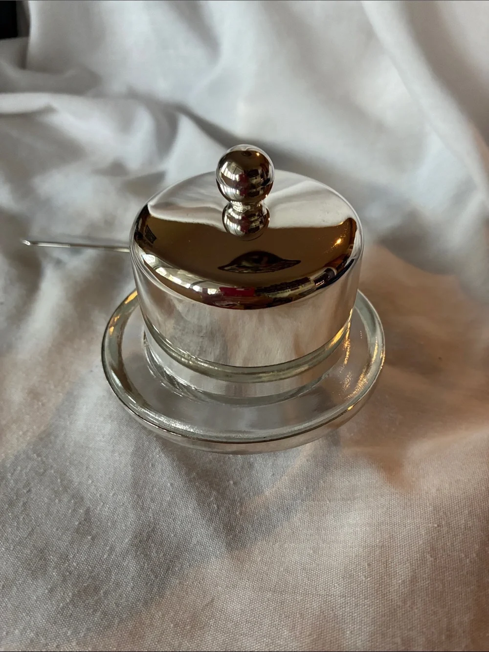 Studio Nova Silver Butter Dish Set with Spreader